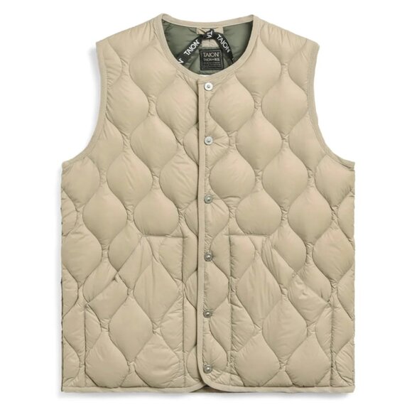 Taion Soft Shell Down Vest in Grey Beige - Picture 6 of 6